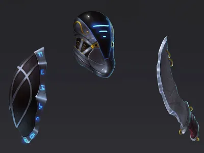 Armory set art games helmet icons metal shield sword weapons