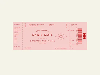 BSDS Challenge No. 6: Music + Faune bsds challenge concert music print snail mail thunderdome ticket type typography