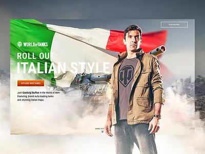 World of Tanks – Roll out Italian style! buffon campaign football italy tanks ui ux visual design wargaming web design webpage wot