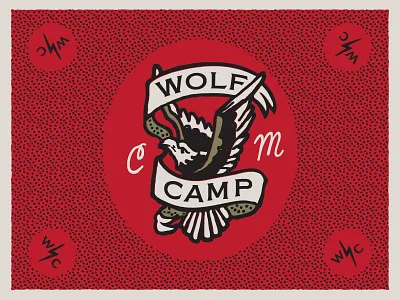 Wolf Camp Studios motif banner eagle flash hoodzpah stippling tattoo