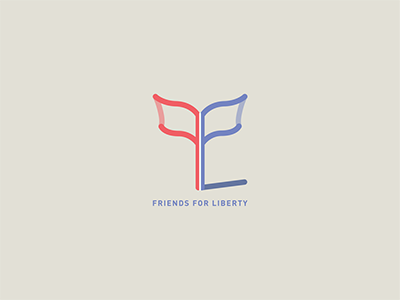 Friends For Liberty america branding flag identity liberty lines linework logo logos shadow