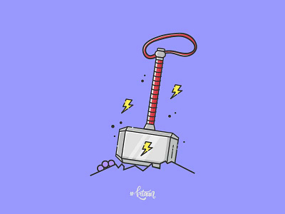 Thor Hammer avangers dribbble dribbbler flat icon illustration infinity mjolnir shots thor vector war