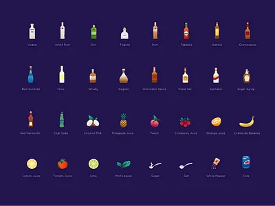 Ingredients of Cocktails cocktail gin ingredients rum tequila vodka