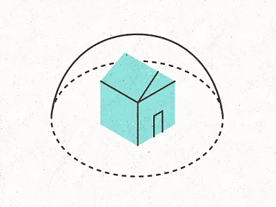 Protect Your Home blue home icon illustration ink protect texture