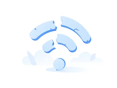 wifi blue empty flat icons illustration monochromatic states wifi