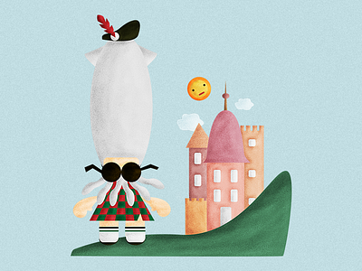 Creature No.7 cartoon castle highland illustration