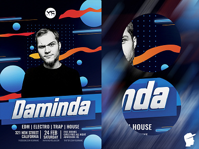 Electro Dj Poster 9 Flyer Template artist concert daminda dj event dj flyer dj flyer template electro dj electronic fall festival