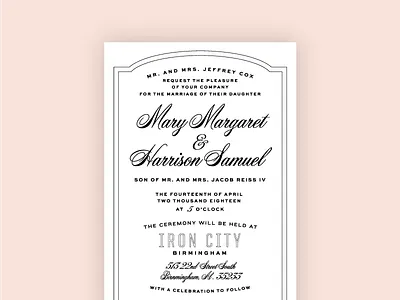 Got Married, Made An Invite alabama invitation letterpress marriage script typography wedding