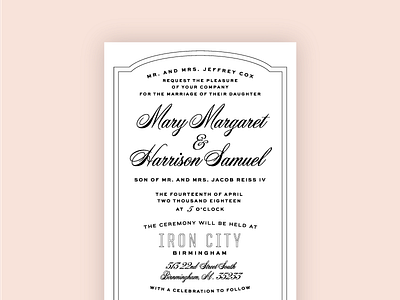 Got Married, Made An Invite alabama invitation letterpress marriage script typography wedding