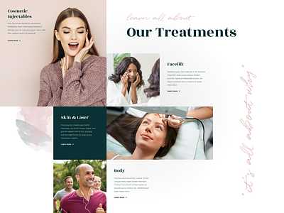 Cosmetic Treatment Block cosmetic grid humaan layout ui ux web design