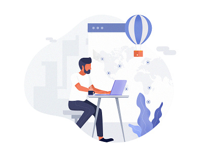 Dropshipping Illustration blue dropshipping illustration location logistic men with laptop shipping