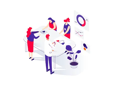 People at work brainstorming characters colorful creativity people svov teamwork