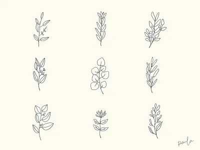 Illustrations brand branding clean elegant female feminine floral flowers logo logos modern premade