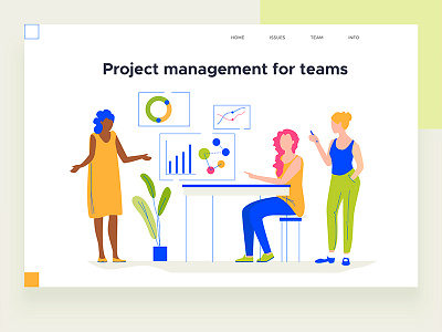 Project management brainstorming characters colorful creativity people svov teamwork