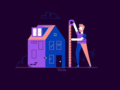 Inspection building character construction home house illustration inspection measuring patswerk real estate textures vector