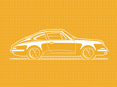 P Car Icon 911 car carrera drive illustration porsche ride speed vector yellow