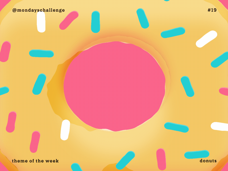 National Donuts Day donut explosion hand drawn minimal mograph mondays challenge motion motion design pink shapes sugar