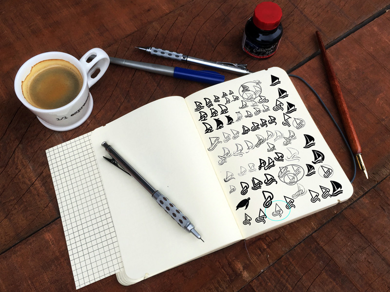 Example of Raw Logo Concept Sketches