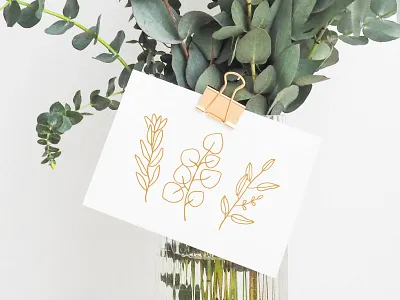 Evening botanics botanical date illustration invitation monogram save the wedding