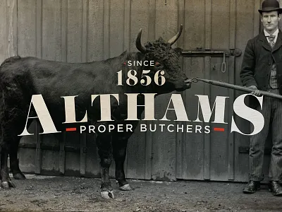 Althams Butchers butchers design food identity logo mark symbol typography