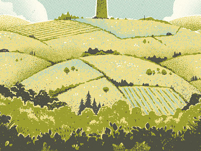 Made In Yorkshire landscape poster screenprint silkscreen texture travel yorkshire
