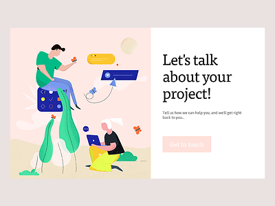 Let's talk character concept header hero illustration noise ui uiux