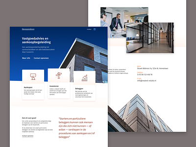 Real Estate Landing company design estate makelaar real startup template ui vastgoed web wordpress