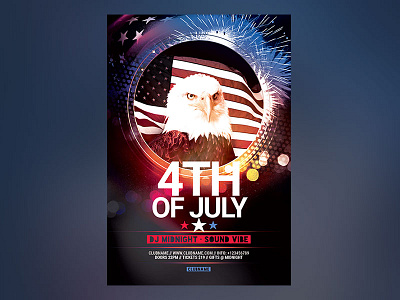 4th of July Flyer 4th of july america american flag creativemarket download liberty memorial day patriot patriotic photoshop psd usa