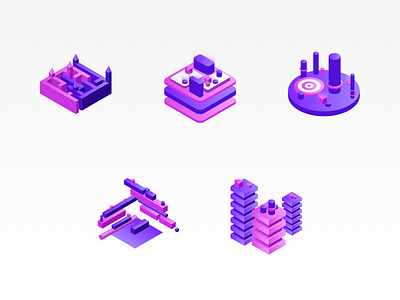 Isometric illustrations development icons illustration isometric maintenance perspective testing ui ux