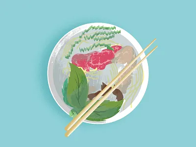 Pho Illo editorial food illustration pho