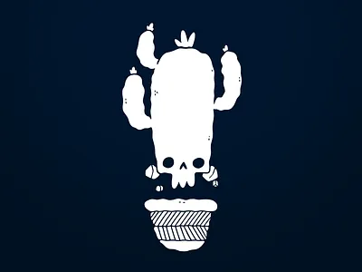 Cactus Skull Reversed blake stevenson cactus cartoon character design funny hipster illustration jetpacks and rollerskates jetpacksandrollerskates plant skull