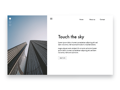 Touch the sky building illustrator landingpage minimal modern perspective photoshop sky uidesign uxdesign webdesign