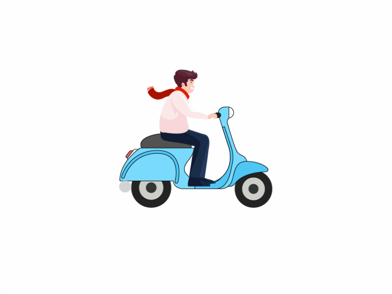 Scooter Love ❤️ after effects animation app gif illustration line minimal running scooter travel vector vespa