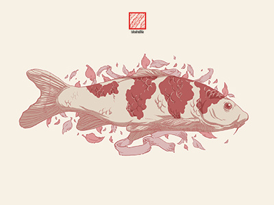 Koi illustration art artwork coloring culture design digital fish illustration painting