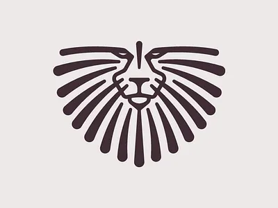 African Lion african brown design icon identity lines lion logo mark symbol