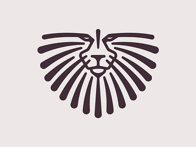 African Lion african brown design icon identity lines lion logo mark symbol