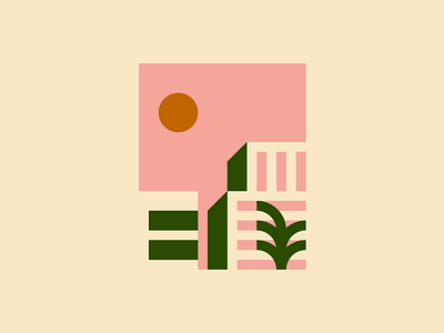 Thinking back to the holiday I never had 03/03 architecture art city dreamy geometric geometry holiday illustration minimalism pink summer