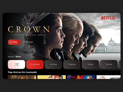 Netflix App Tv Random button concept flinto netflix sketch ui