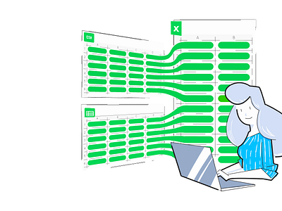Sheetgo Illustration spreadsheets