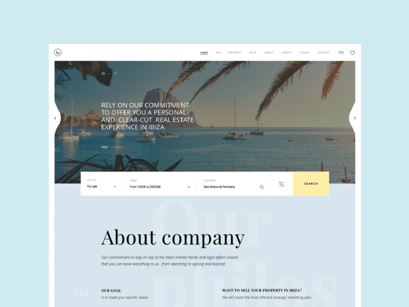 LetUsBuy Filter buy e commerce filter gif ibiza principle real estate sketch ui ux villa webdesign