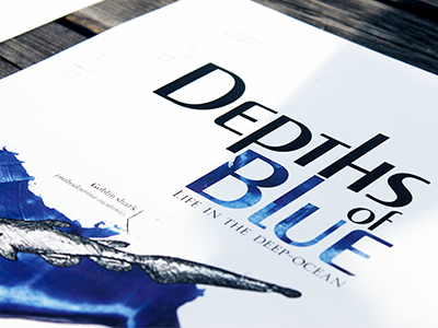 Depths of Blue Typography branding creatures deep sea graphic design historic maritime print design science short term identity typography