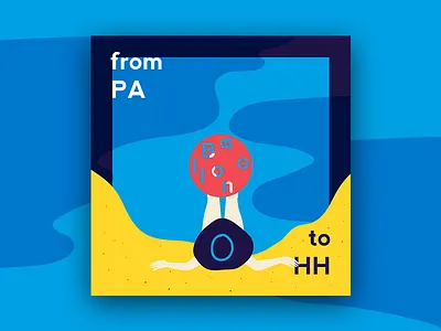 From PA to HH cover art direction comfort zone content design cover illustration journey summer travel vacation vector
