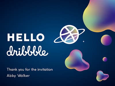 Hello! first shot graphic design hello invitation new thankyou