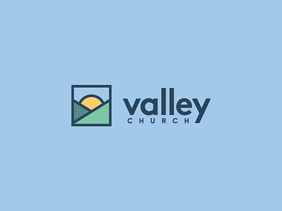 Valley Church Logo branding church hills identity logo monoline sun valley