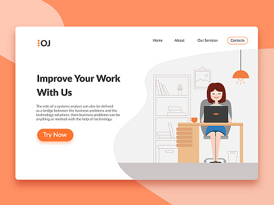 Landing page girl landing uiux web work