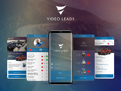 Video Leads App app design automotive interactive logo ui design user interface