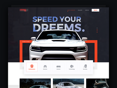 Speed Your Dreems - Lading Page auto black car landing red ui ux web