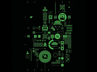 Abstract Dataflow abstract chart data diagram green green screen icon science tech technology