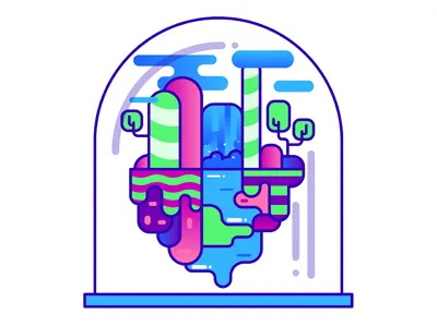 Oasis design illustration landscape oasis restudiomx vector