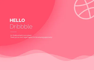 Hello Dribbblee circle dribbble friend hello pink